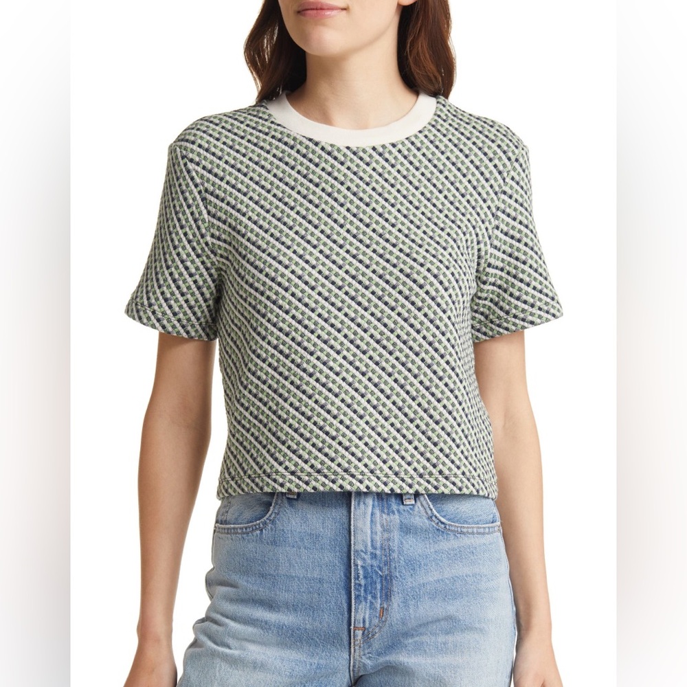 & Other Stories Boxy Jacquard Tee in Multi Check